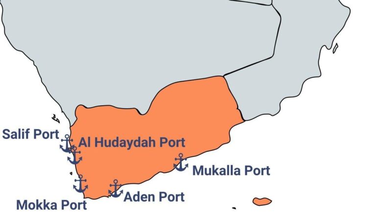 فجوة الموانئ تتسع: 2.259 مليون طن غذاء عبر موانئ الحوثيين مقابل 558 ألفاً عبر عدن والمكلا