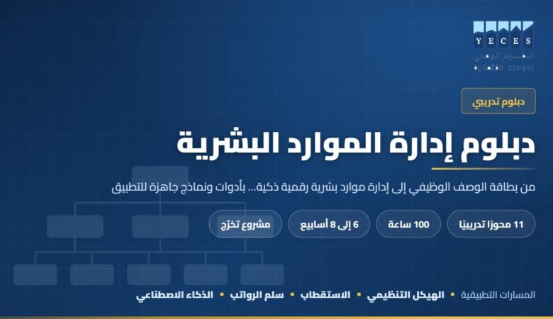 غلاف دبلوم إدارة الموارد البشرية — المركز اليمني للدراسات الاقتصادية